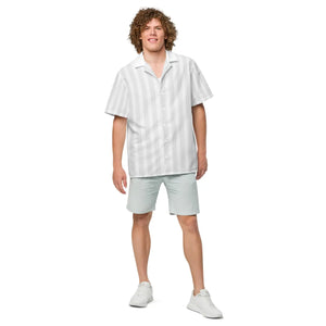 Lightweight Unisex Button Shirt - Grey White Summer - Dipaliz - Shirts