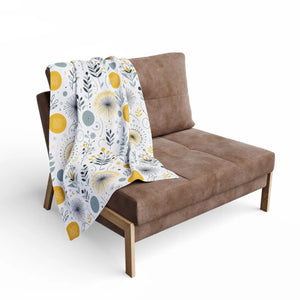 Arctic Fleece Blanket – Bold Yellow Floral - Dipaliz - Blankets