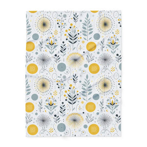 Arctic Fleece Blanket – Bold Yellow Floral - Dipaliz - Blankets