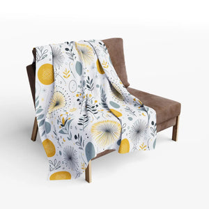 Arctic Fleece Blanket – Bold Yellow Floral - Dipaliz - Blankets