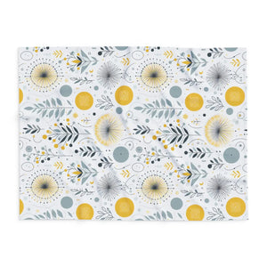 Arctic Fleece Blanket – Bold Yellow Floral - Dipaliz - Blankets