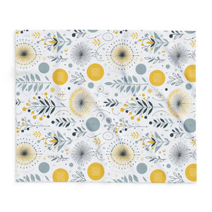 Arctic Fleece Blanket – Bold Yellow Floral - Dipaliz - Blankets