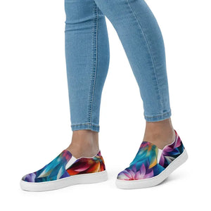 Women’s Slip on Canvas Shoes Psychedelic Large Flowers - Dipaliz - Sneakers