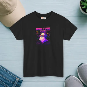 Groovy Graphic Tee Spooky Cute Neon Orange Heavy Cotton - Dipaliz - Black / s - T-shirts