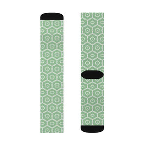 Sublimation Socks Abstract Pattern Green - Vibrant Comfort - Dipaliz