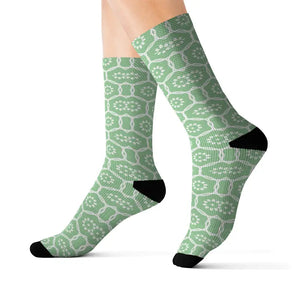 Sublimation Socks Abstract Pattern Green - Vibrant Comfort - Dipaliz - l