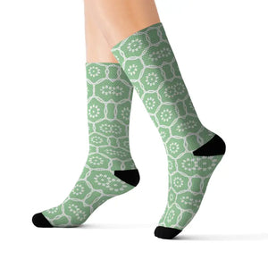 Sublimation Socks Abstract Pattern Green - Vibrant Comfort - Dipaliz - s