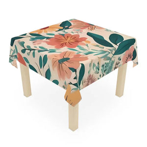 Retro Colored Large Floral Tablecloth - Groovy Feast Style - Dipaliz - one Size / White - Tablecloths