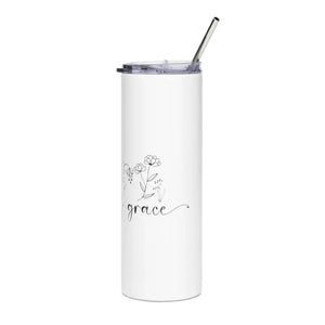 Powder-coated Smooth Matte Tumbler 20oz Grace - Dipaliz - White / Tumblers