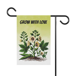 Vibrant Okra Vegetable Plant Poly Poplin Canvas Dipaliz - Flags & Windsocks