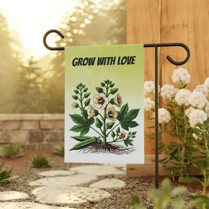 Vibrant Okra Vegetable Plant Poly Poplin Canvas Dipaliz - Flags & Windsocks