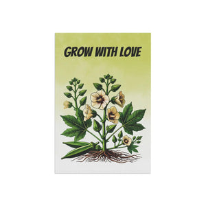 Vibrant Okra Vegetable Plant Poly Poplin Canvas Dipaliz - Flags & Windsocks