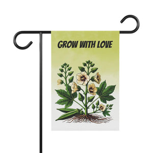 Vibrant Okra Vegetable Plant Poly Poplin Canvas Dipaliz - Flags & Windsocks
