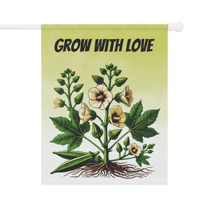 Vibrant Okra Vegetable Plant Poly Poplin Canvas Dipaliz - Flags & Windsocks