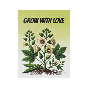 Vibrant Okra Vegetable Plant Poly Poplin Canvas Dipaliz - Flags & Windsocks