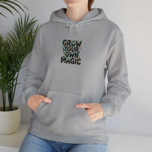 Grow your Own Magic Hoodie, Floral Inspirational Pullover - Hoodies - m