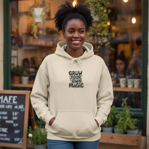 Grow your Own Magic Hoodie, Floral Inspirational Pullover - Hoodies - m