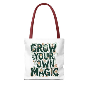 Grow your Own Magic Tote Bag, Floral Inspirational Carryall - Bags