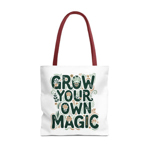 Grow your Own Magic Tote Bag, Floral Inspirational Carryall - Bags