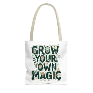 Grow your Own Magic Tote Bag, Floral Inspirational Carryall - Bags