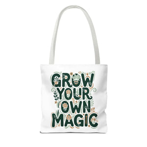 Grow your Own Magic Tote Bag, Floral Inspirational Carryall - Bags