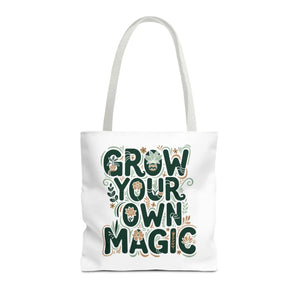 Grow your Own Magic Tote Bag, Floral Inspirational Carryall - Bags