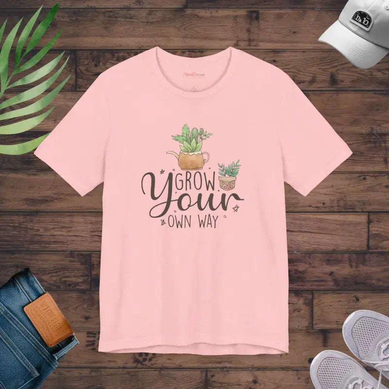 Rock the Earthy Vibe with Grow your Own Way T-shirt - Pink / s T-shirt