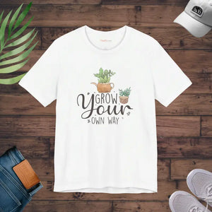 Grow your Own Way T-shirt Eco Fashion Statement by Dipaliz - White / s - T-shirts