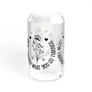 Wildflower Glass Tumbler - Clear Tempered - Dipaliz - Tumblers