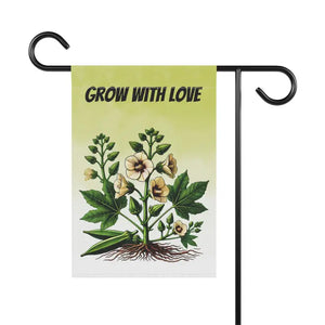 Vibrant Okra Vegetable Plant Banner Poly Poplin Canvas - Dipaliz - Flags & Windsocks