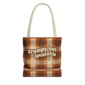 Plaid Tote Bag - Lovable Retro Character Design - Dipaliz - 13’’ × / Beige - Bags