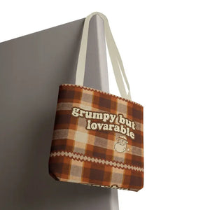 Plaid Tote Bag - Lovable Retro Character Design - Dipaliz - Bags