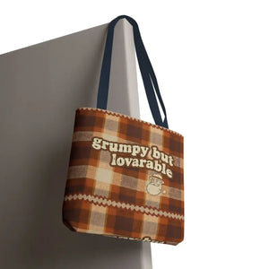 Plaid Tote Bag - Lovable Retro Character Design - Dipaliz - Bags
