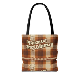 Plaid Tote Bag - Lovable Retro Character Design - Dipaliz - Bags