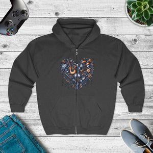 Plush Heart Mechanic Hoodie - Guitar Relaxed Fit - Dipaliz - Hoodies - s