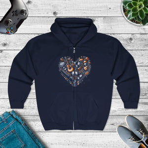 Plush Heart Mechanic Hoodie - Guitar Relaxed Fit - Dipaliz - Hoodies - s