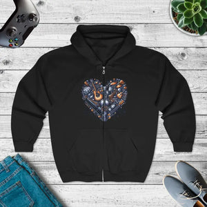 Heart Mechanic Hoodie Relaxed Fit Guitar Vibes - Dipaliz - Black / s - Hoodies