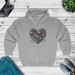 Plush Heart Mechanic Hoodie - Guitar Relaxed Fit - Dipaliz - Hoodies - s