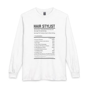 Hair Stylist Long Sleeve Tee, Funny Hairdresser Job Description Shirt - T-shirts - m