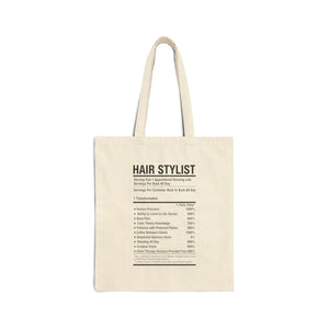 Hair Stylist Tote Bag, Funny Salon Job Description Canvas - Bags