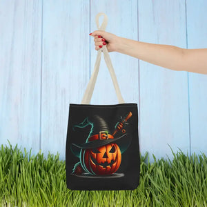 Spooky Jack o Lantern Aop Tote Bag for Halloween Style - Dipaliz - 13’’ × / Beige - Bags