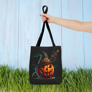 Spooky Jack o Lantern Aop Tote Bag for Halloween Style - Dipaliz - 13’’ × / Black - Bags