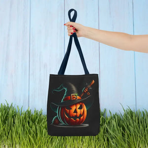 Spooky Jack o Lantern Aop Tote Bag for Halloween Style - Dipaliz - 13’’ × / Navy - Bags