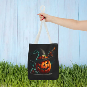 Spooky Jack o Lantern Aop Tote Bag for Halloween Style - Dipaliz - 13’’ × / White - Bags