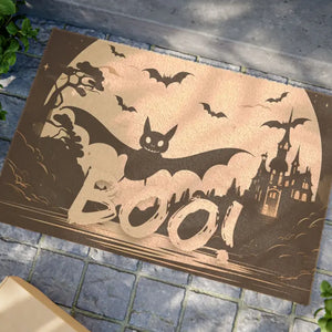 Halloween Boo Bat Doormat - Tufted Coir Coconut - Dipaliz - 24’’ x 16’’ - Door Mats
