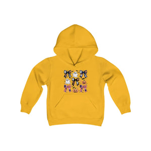 Cozy Halloween Coquette Blend Hooded Sweatshirt Youth Heavy - Dipaliz - Sweatshirts