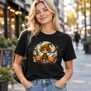 DipaliZ Halloween Forest Sprite Unisex Jersey Cotton Tee