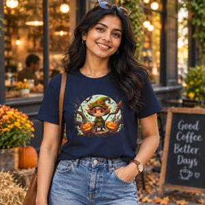 DipaliZ Halloween Forest Sprite Unisex Jersey Cotton Tee