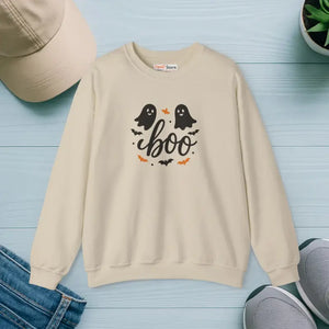 Halloween Ghosts Crewneck Sweatshirt - Cozy Fall Vibe - Dipaliz - Sand / s - Sweatshirts