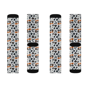 Spooky Sublimation Socks - Ribbed Tube Design - Dipaliz